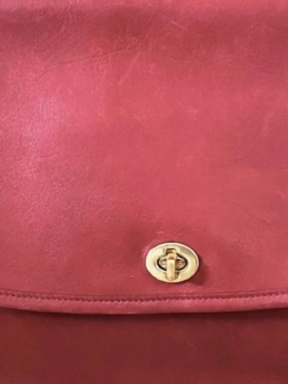 Vintage Coach 9790 Red  City Crossbody Bag Nickel Turn Lock - Picture 16 of 16